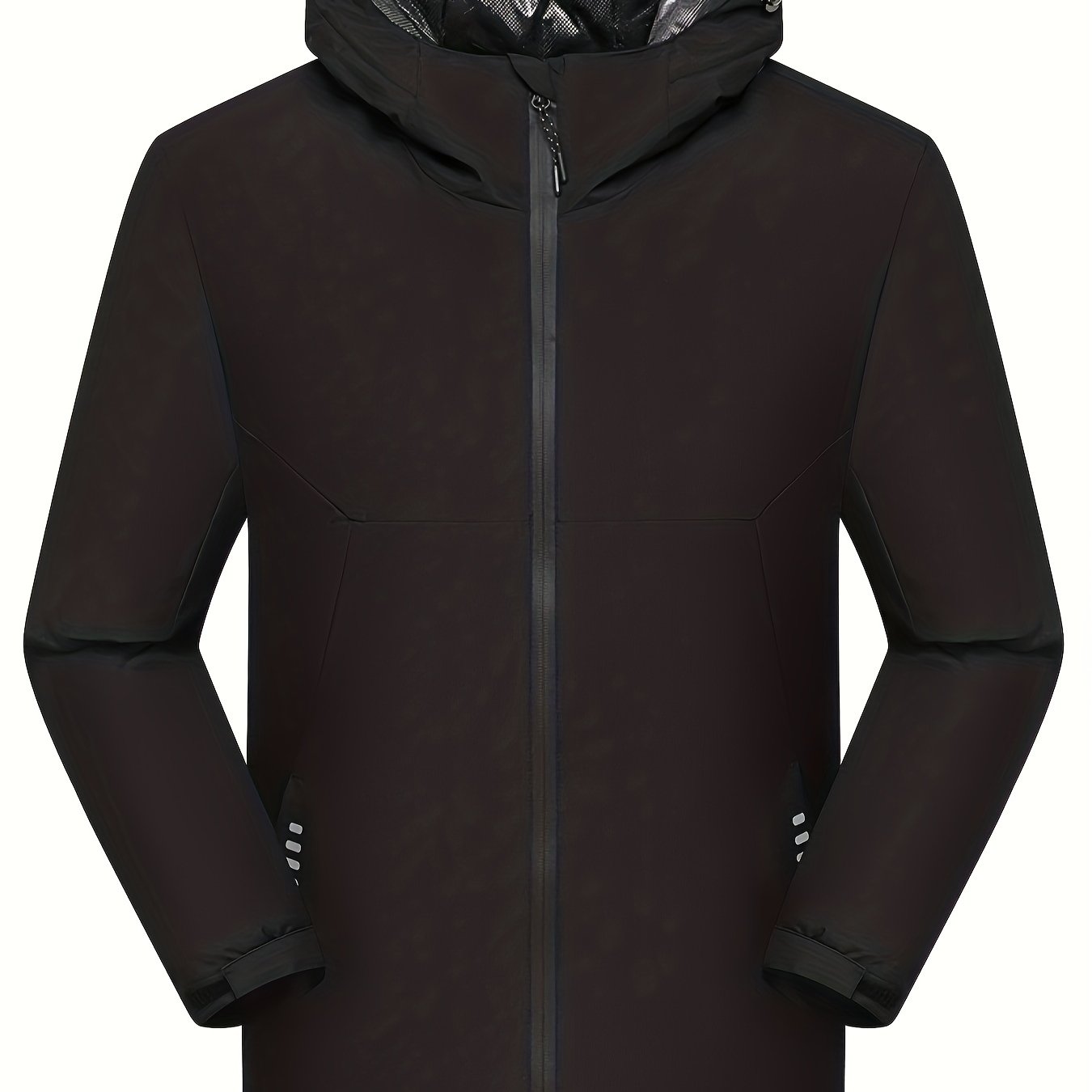 Plus Size Women's Colorblock Long Sleeve Zip Up Hooded Puffy Jacket