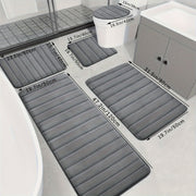 Набор из 5 ковриков для ванной из памяти с нескользящей, впитывающей мягкой полиэстеровой тканью в черном, сером, синем и коричневом цветах