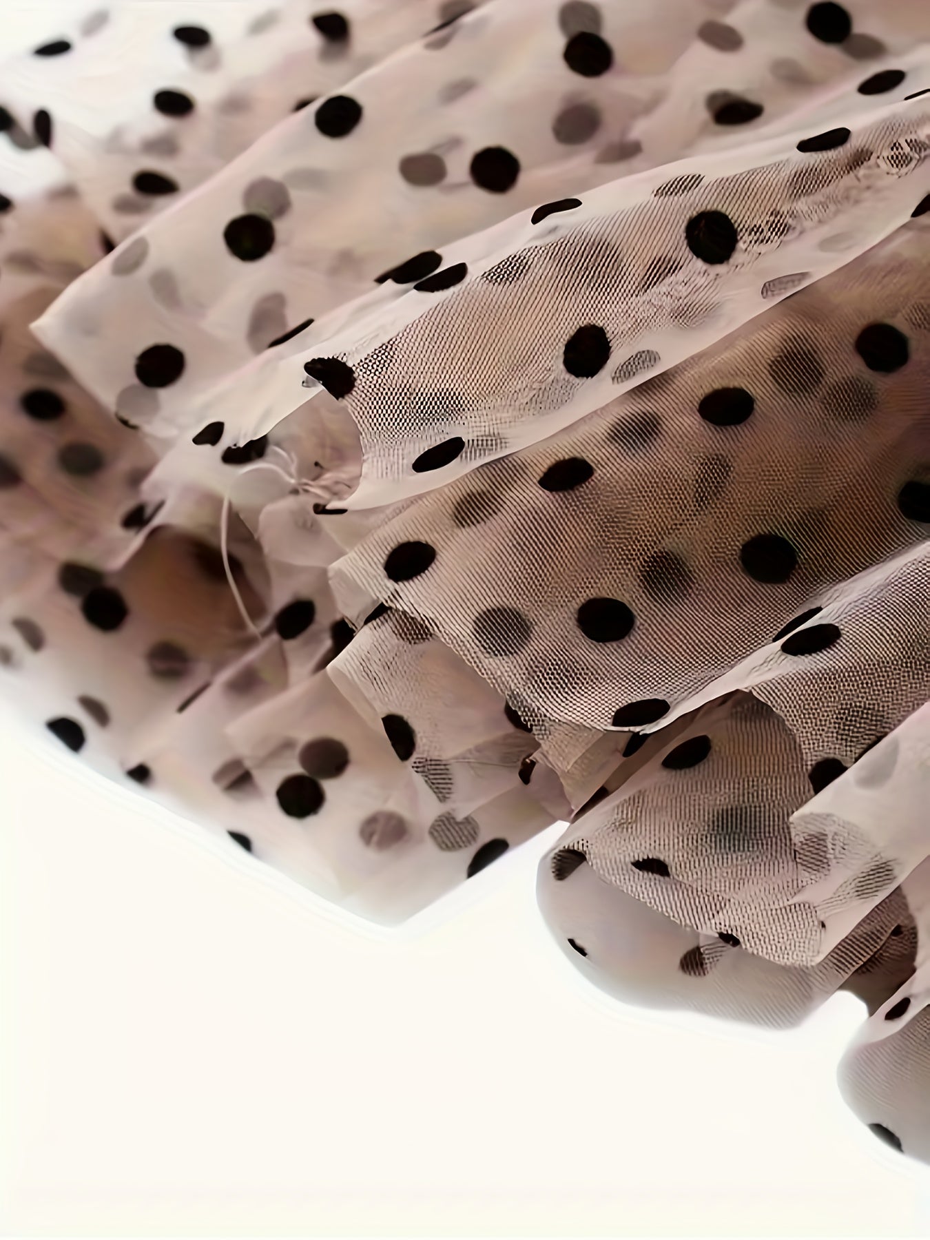 Plus Size Polka Dot Sheer Skirt Lightweight Polyester Flared Summer Beach Cover-Up