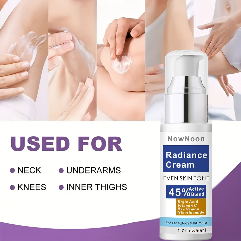 Hydrating Face and Body Cream with Kojic Acid Vitamin C Nicotinamide Alcohol-Free 1.7oz