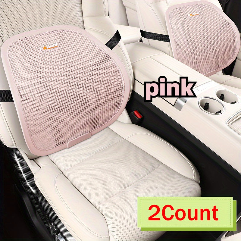 2Pcs Car Lumbar Support Cushions Breathable Comfort for All Seasons