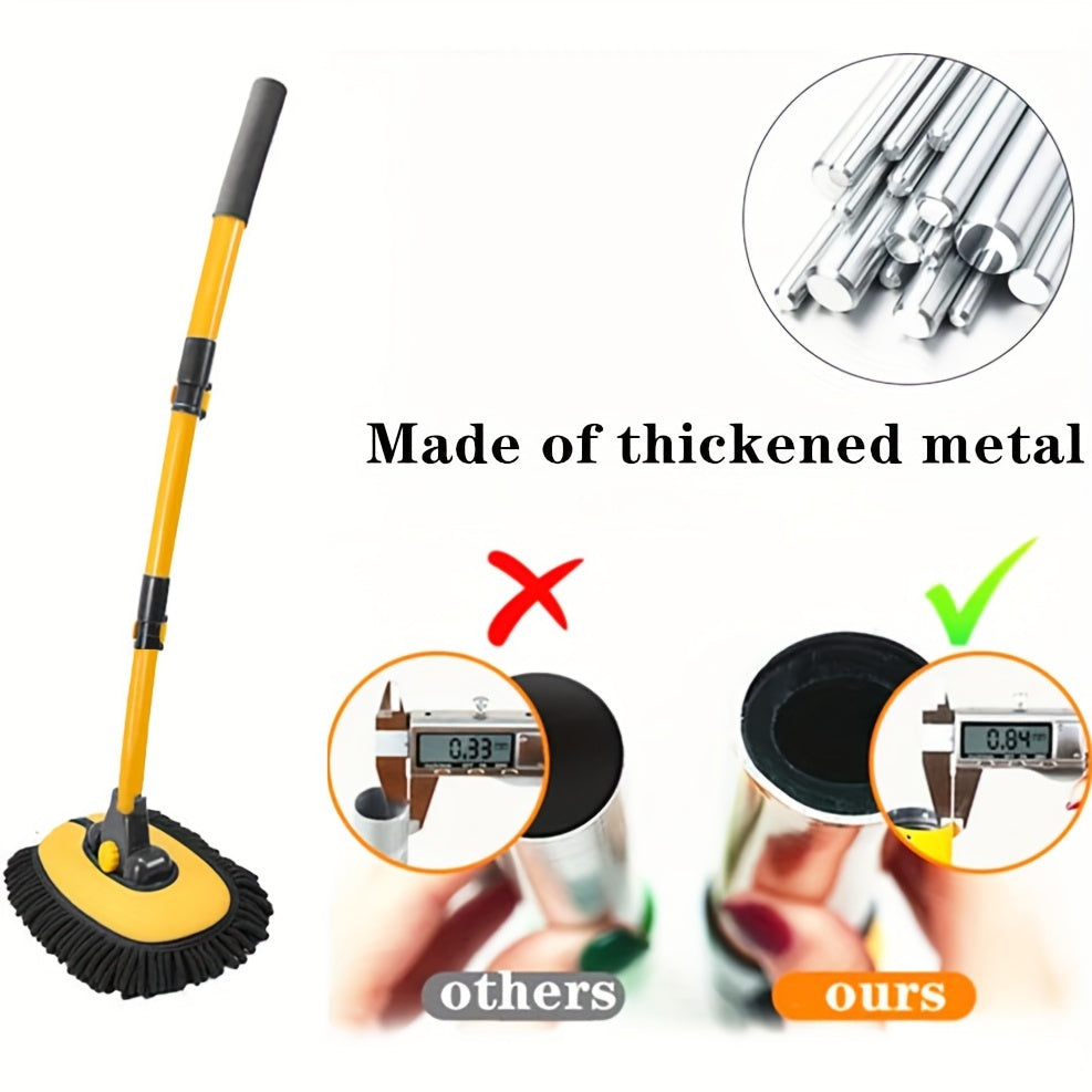 Aluminum Car Wash Kit with Long Handle Fiber Towel Mop Gloves and Extension Rod