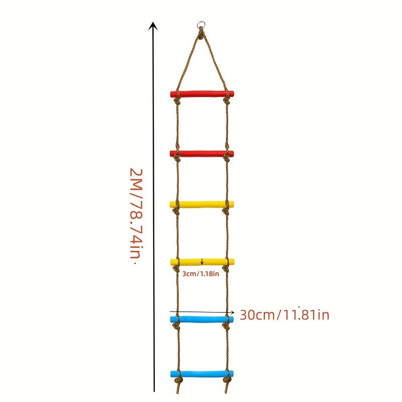 Bolalar va kattalar uchun arqon zinapoyasi ko'tarish o'yini, tebranma to'plami yoki daraxt uyi uchun kulgili o'yinchoq