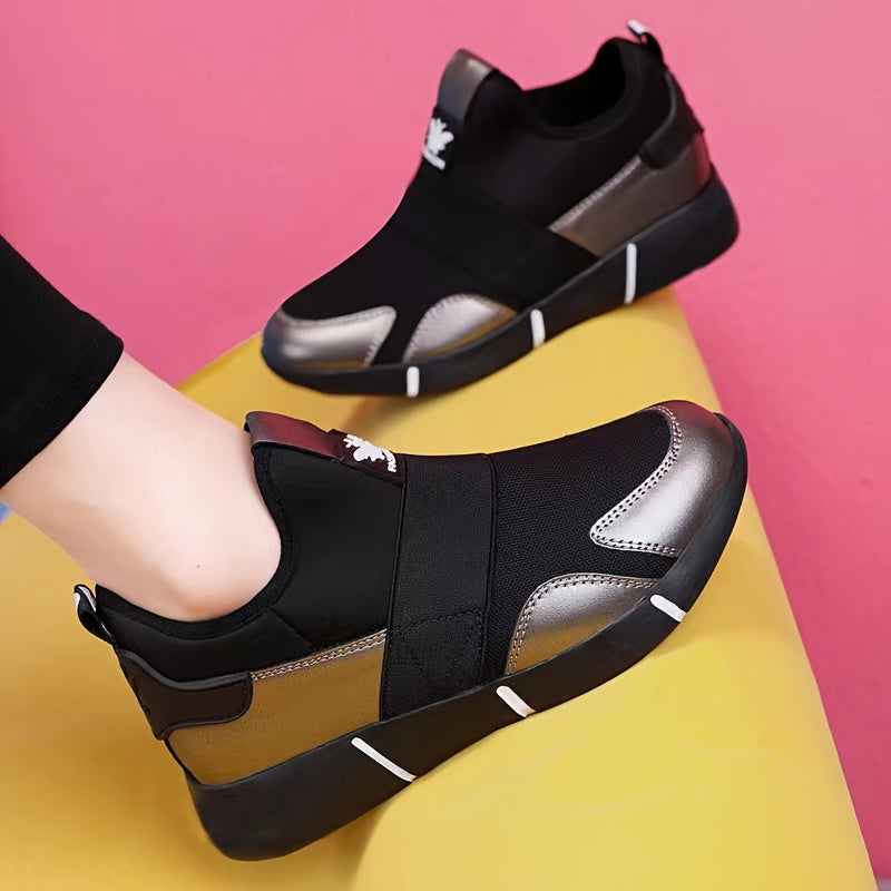 Zapatillas de lona altas para mujer sin cordones para viajes casuales de otoño