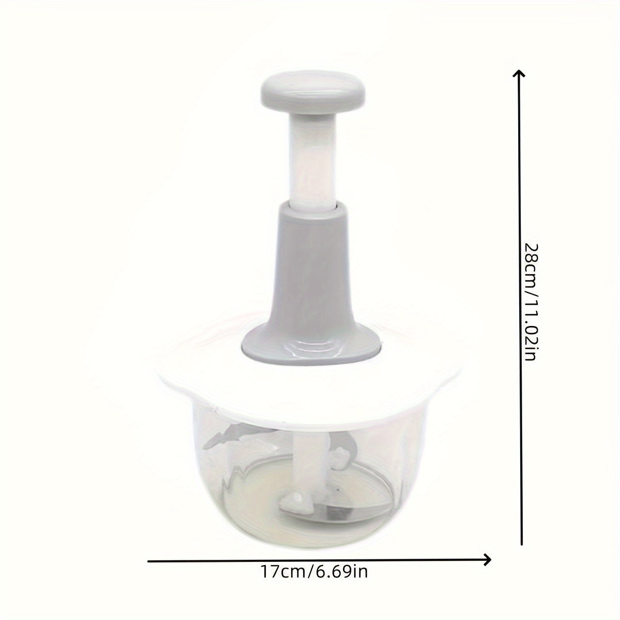 1.5L Stainless Steel Manual Food Processor for Chopping Garlic Meat Fruit