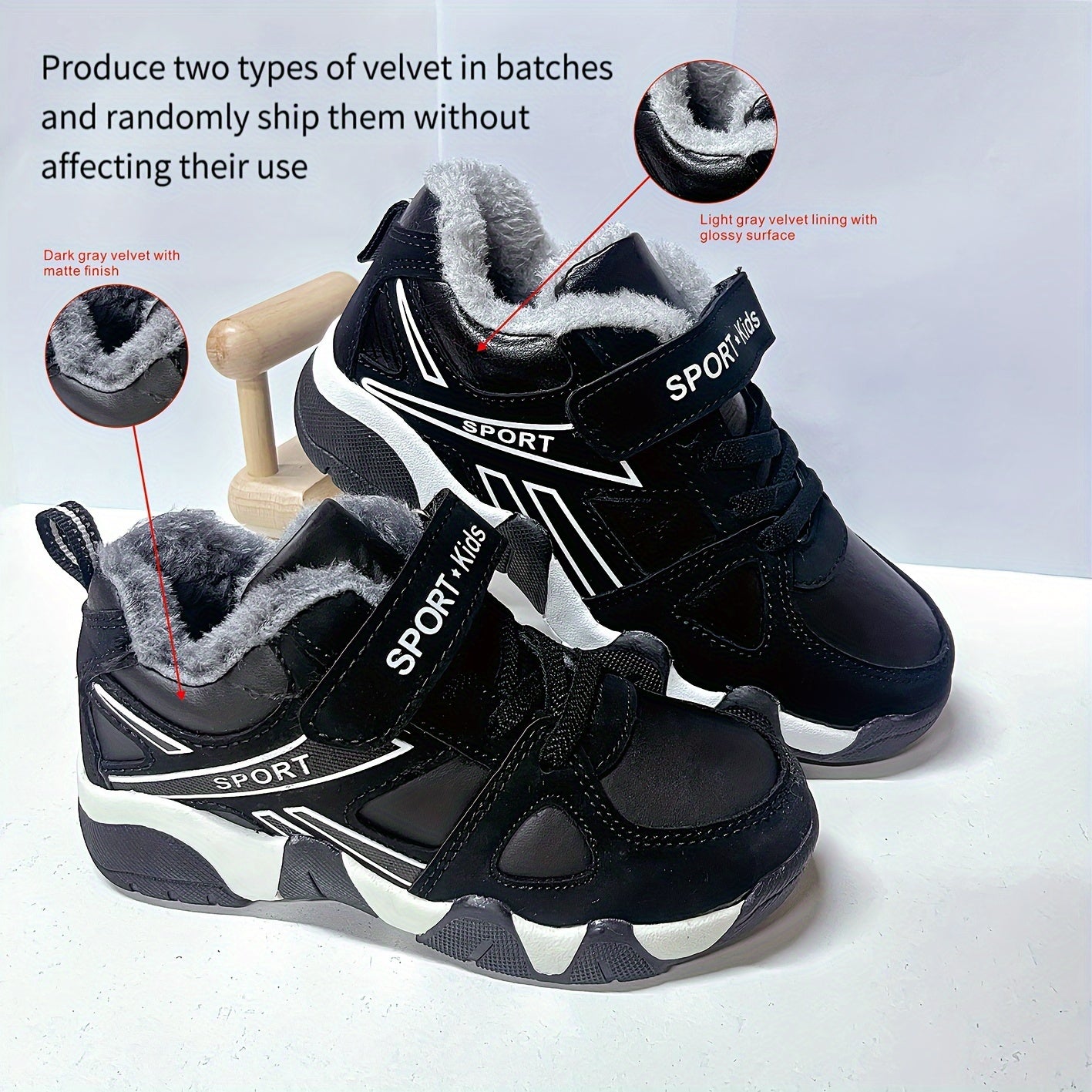 Boys Snow Boots Winter Warm Plush Lining Non-Slip Soft Sole Casual Shoes