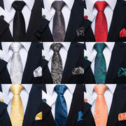 Erkaklar uchun Paisley bog'lamli galstuk va sharfchalar to'plami, to'ylar, kechalar, biznes uchun