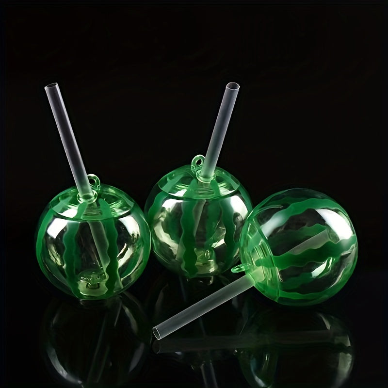 Kids' Straw Cups with Football Watermelon Baseball Designs for Milk Tea and Fruit Drinks