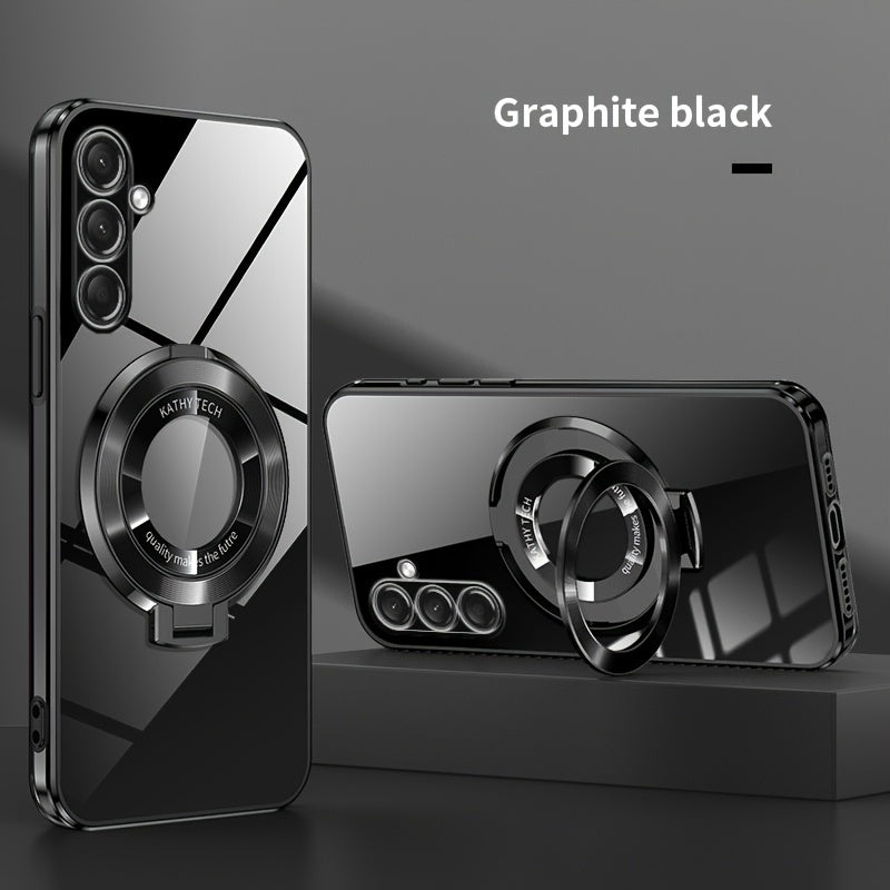 Electroplated Galaxy Phone Case with CD Holder Fall Protection Camera Guard for Samsung Galaxy Series