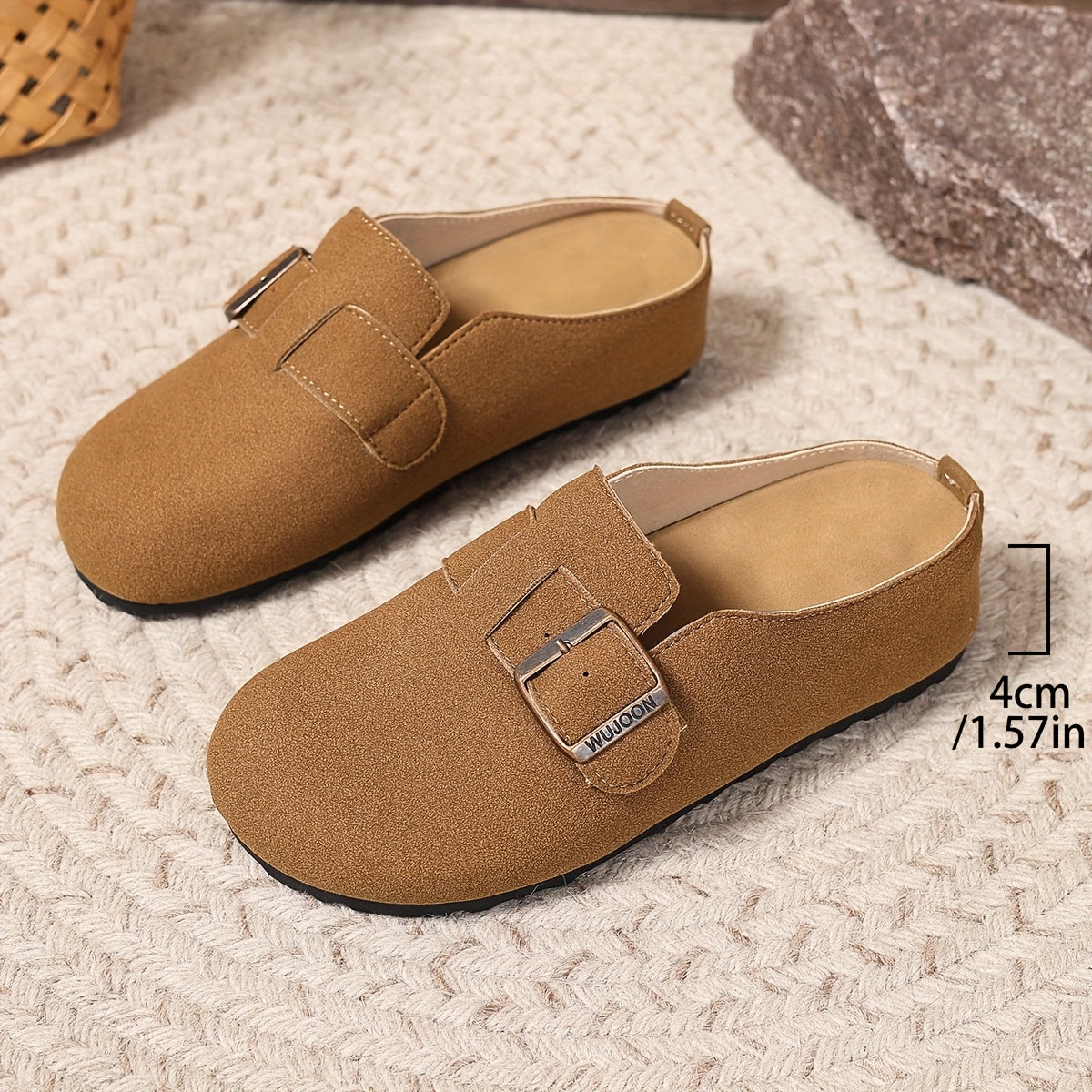 Women's Leather Mule Shoes Thick-Soled Slip-Ons for All Seasons