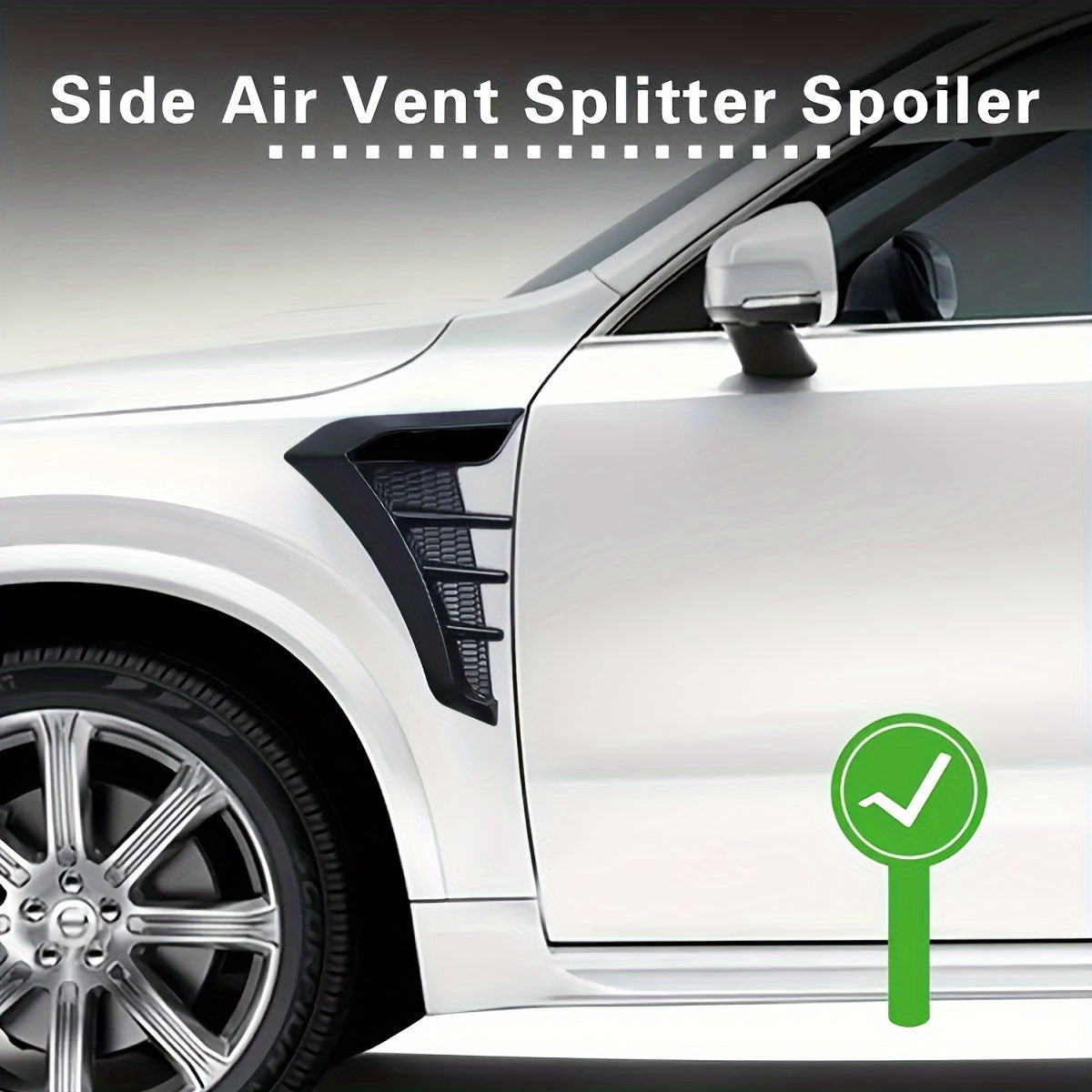 2 piezas de pegatinas decorativas para la etiqueta lateral del guardabarros del coche, ventilación de aire, ala, accesorios para automóviles