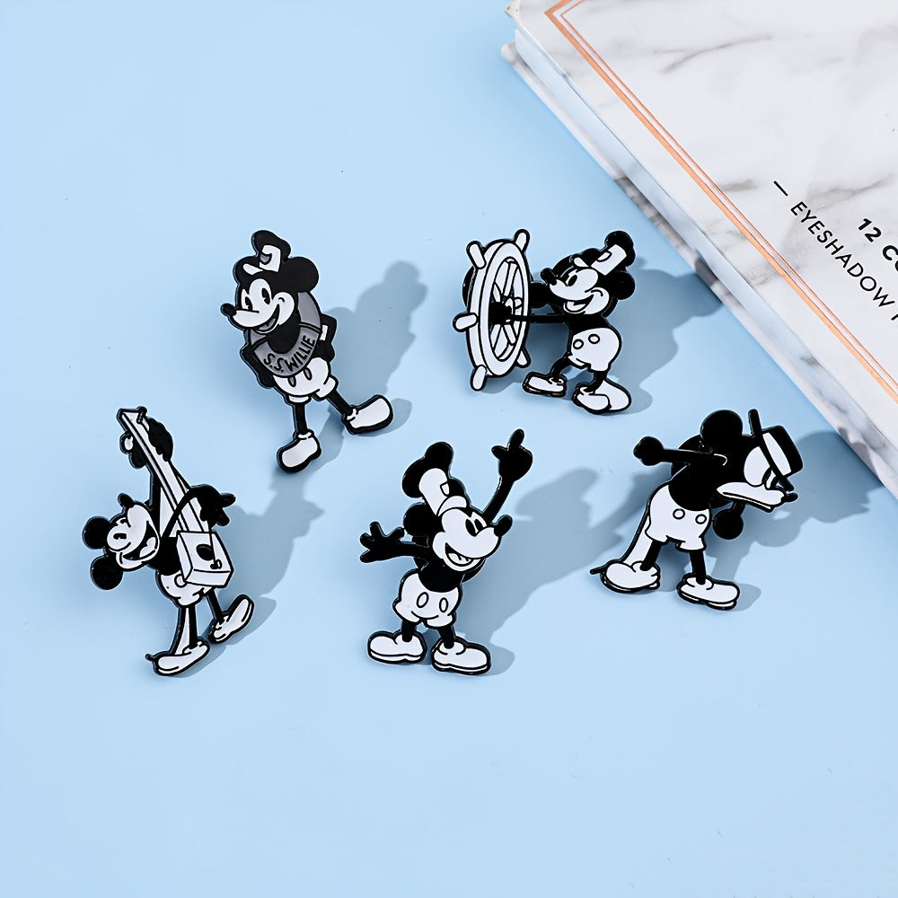 Disney Mickey Mouse Enamel Pins for Kids and Adults Alloy Cartoon Character Brooches Backpack Accessories