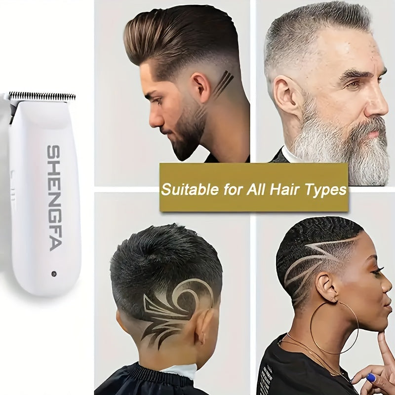 Compact USB Mini Hair Beard Trimmer Set with Attachments for Precision Styling