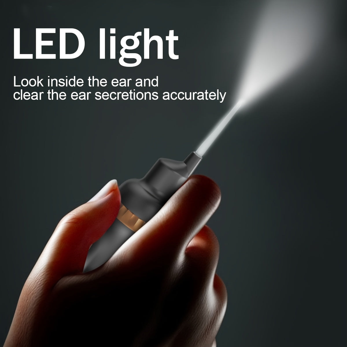 USB zaryadlovchi Type C quloq tozalash asbobi, suv tortuvchi elektr quloq cho'g'ich va LED chiroq bilan, kattalar va bolalar uchun mos. Bu hidsiz quloq qoshiq to'plami bayram sovg'asi uchun ajoyib.