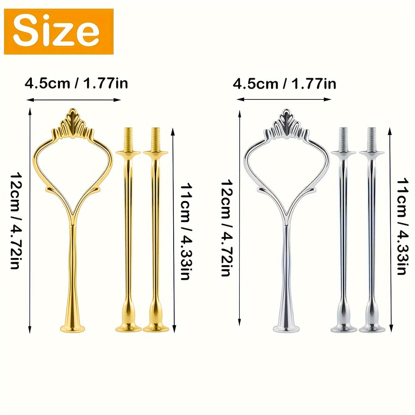 Cake Stand Hardware Accessories 3-Tier Mold Crown Resin for Weddings Parties Gold Silver