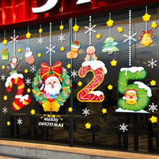 2 ta Yilgi bayram uchun oynaga yopishtiriladigan dekorativ elementlar, qayta ishlatiladigan Santa va sovgʻa decal'lari