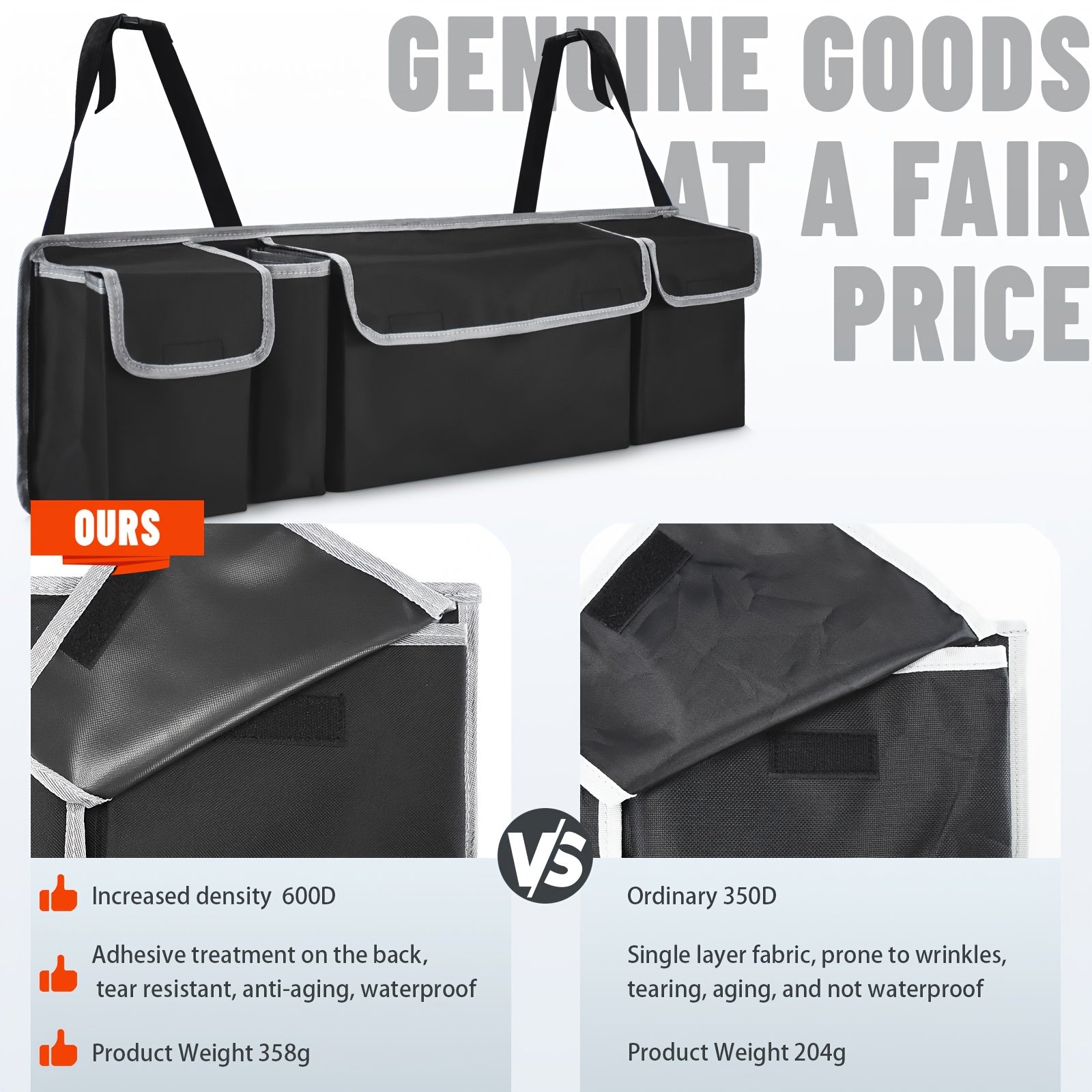 Большая емкость водонепроницаемый складной органайзер для багажника автомобиля