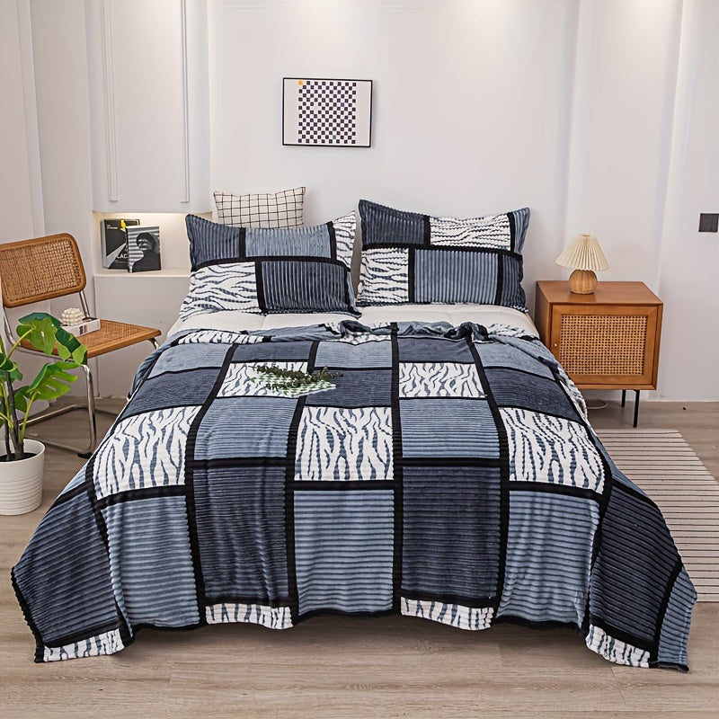 Fleece Blanket with Whimsical Stripes for Cozy Snuggling and Napping