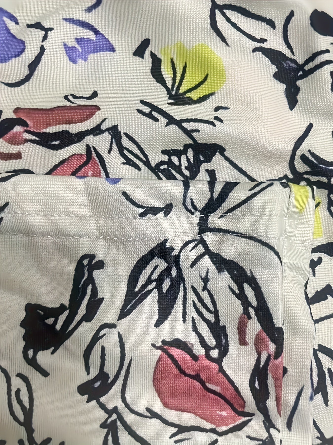 Plus Size Women's Floral Print Sleeveless Jumpsuit with Pockets