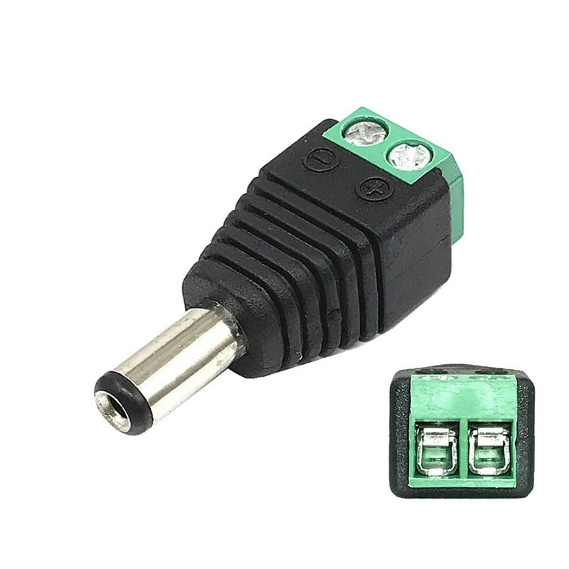 2pcs DC Power Connectors Male to Female 5.5mm x 2.1mm for LED Lights CCTV Cameras
