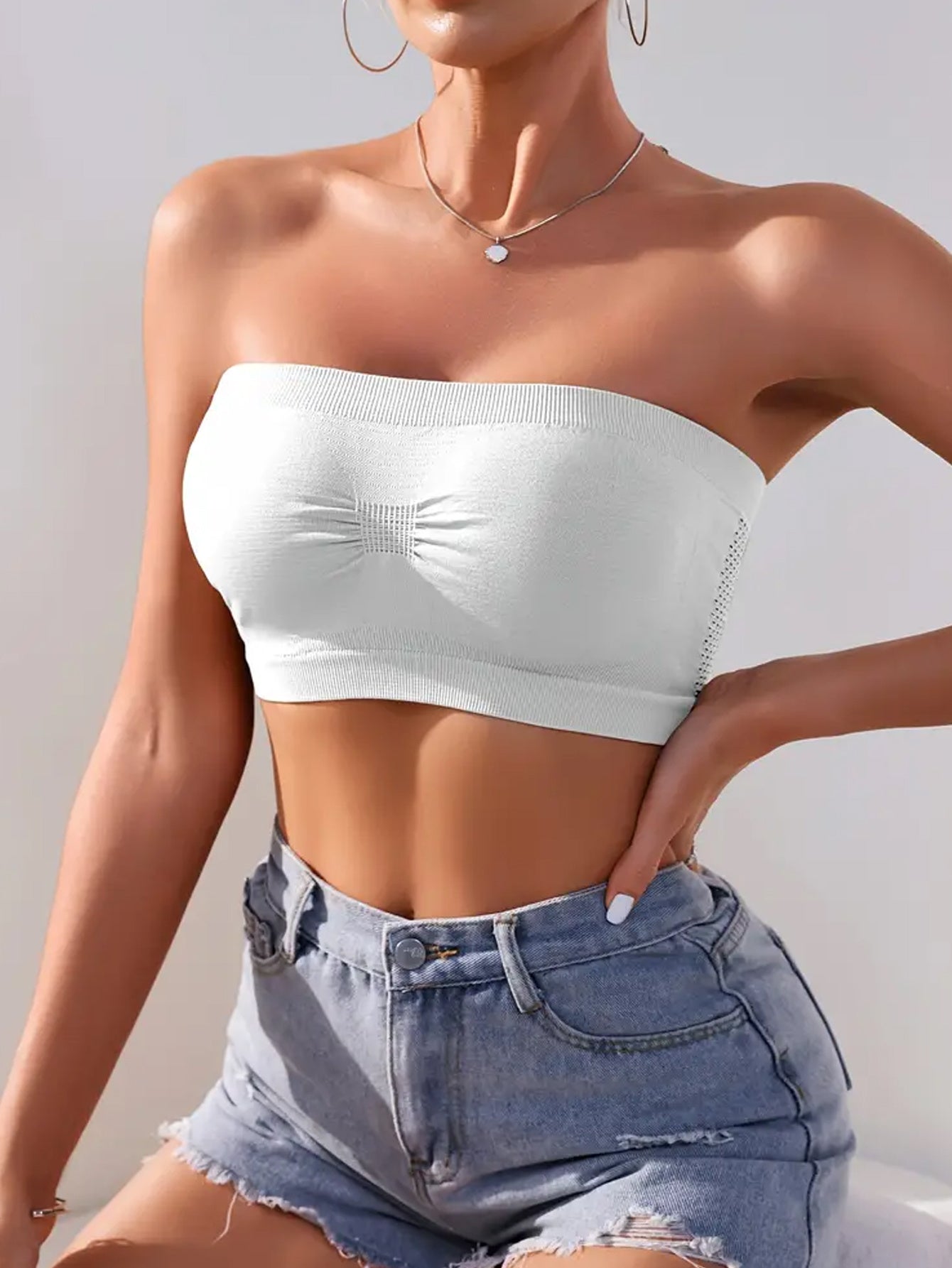 Women’s Stretchy Seamless Camisoles 3-Pack Black Beige Brown Plus Size Layering Tops