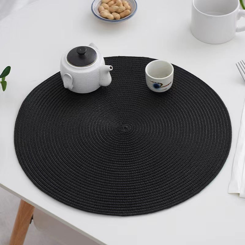 Set of 4/6 Woven Round Placemats Insulation Pads for Dining Table Easy to Clean