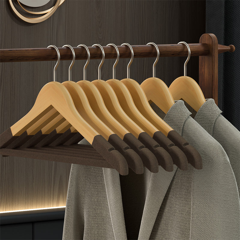 Juego de 10 perchas de madera con felpa y diseño antideslizante para almacenamiento en armario