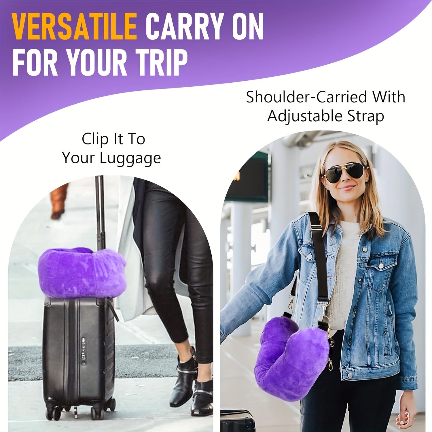 Travel Neck Pillow with Washable Cover, Lightweight Filling, and Neck Support