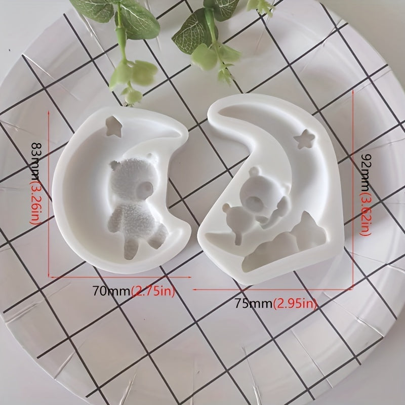 3D Silicone Bear Mold for Baking and Candy Making, Kawaii Sleeping Bear