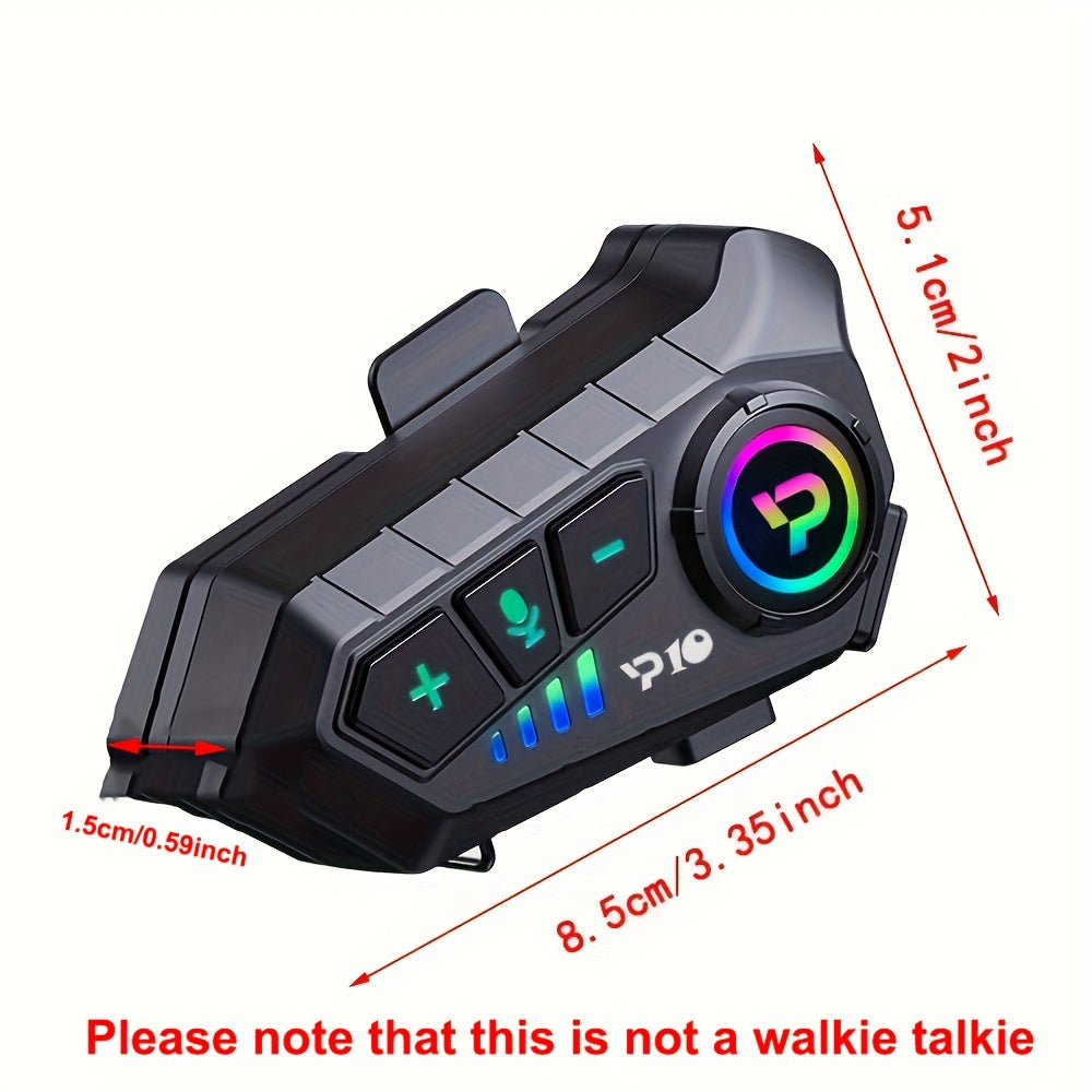 Wireless Motorcycle Helmet Headset with Rechargeable Battery IP56 Waterproof