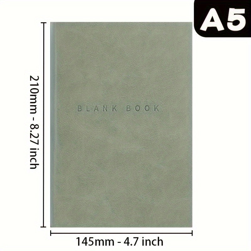 A5 Faux Leather Notebook 760 Pages Minimalist Soft Cover Sketch Doodle College Adults
