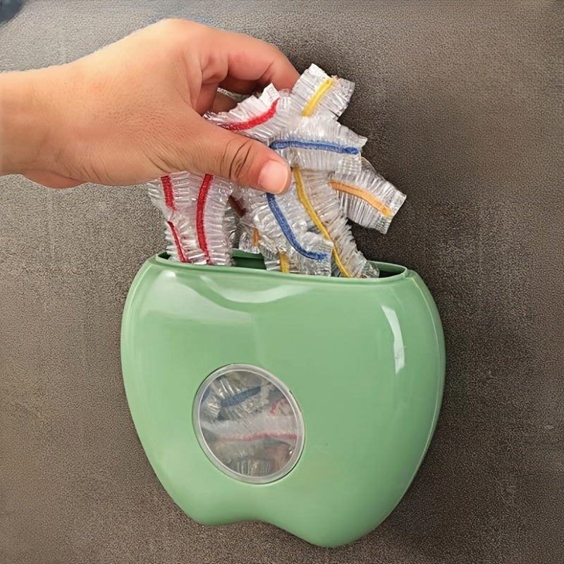 Wall Mount Apple-Shaped Storage Box for Cling Film and Bags Kitchen Organizer