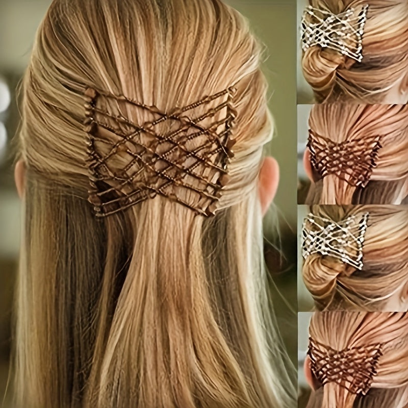 Women Hair Comb Vintage Bead Crystal Faux Pearl Hair Accessories Hair Jewelry