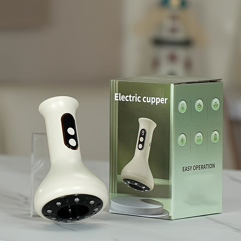 Electric Cupping Massage Device with 9 Levels of Suction USB Rechargeable for Home Use on Body Back Neck Shoulders