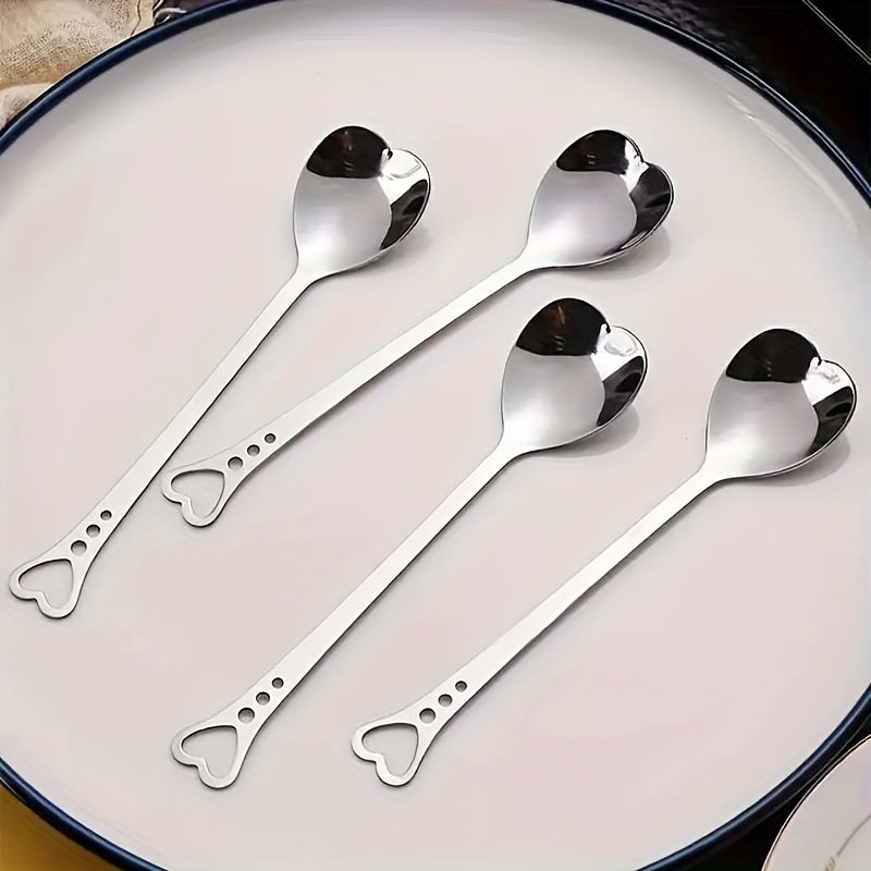 Stainless Steel Heart-Shaped Spoon for Coffee Tea Desserts Gift