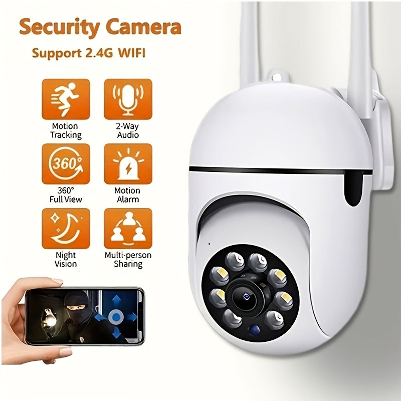 1080P HD Wi-Fi Security Camera with Color Night Vision 2-Way Audio Pan Tilt Zoom