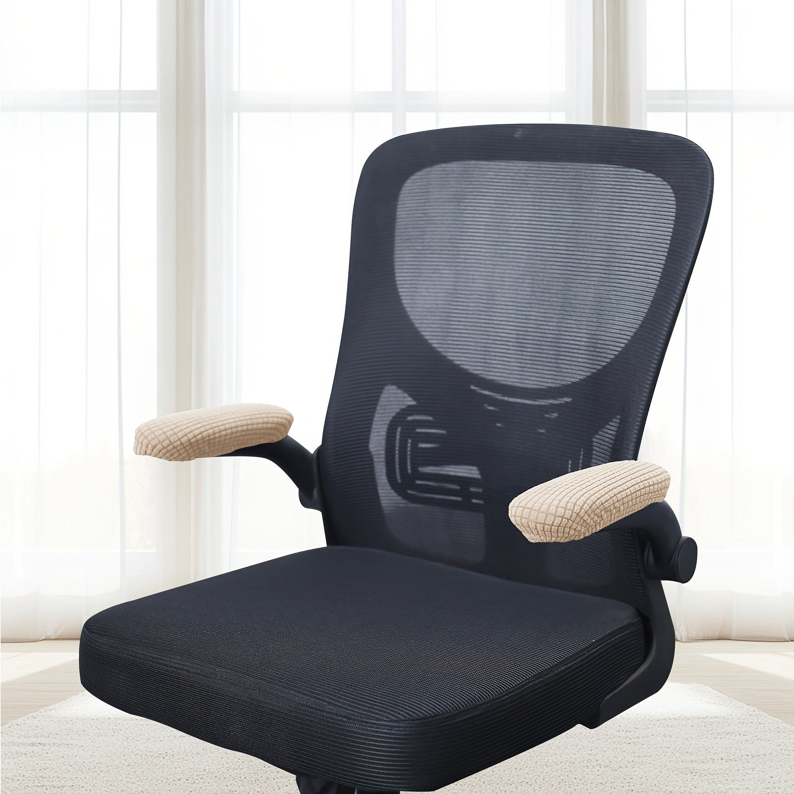 2-Pack Stretchable Polar Fleece Armchair Slipcovers Elastic Band Machine Washable