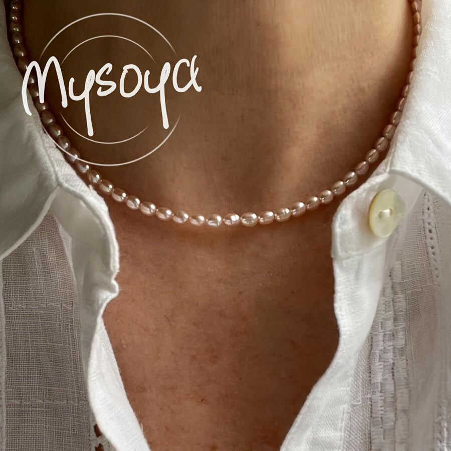 Pink Freshwater Pearl Necklace Vintage Vacation Style June Birthstone No Plating for Everyday and Special Occasions