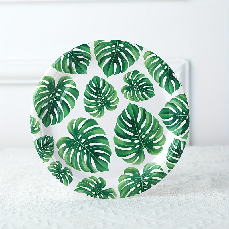 Set of 10 Colorful Animal and Plant Pattern Paper Plates 7 Inch for Parties and Picnics