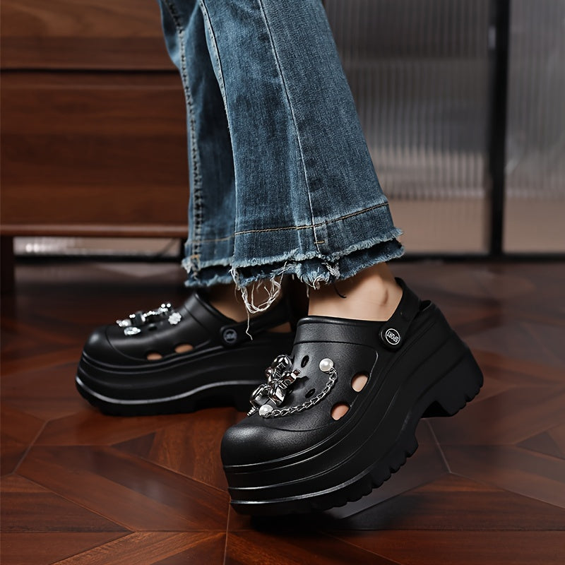 Women's Sequin Embellished Comfort Clogs Water-Resistant Non-Slip Flats