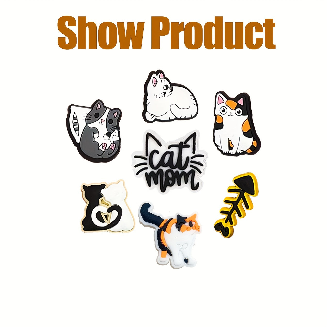 20Pcs Cat PVC Charms Set Assorted Cute Cat Designs DIY Shoe Pins for Sandals Bracelets