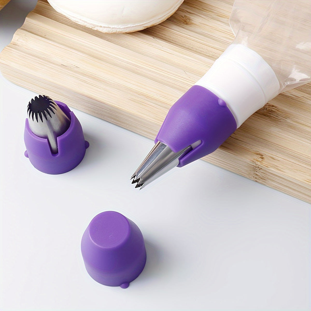 Set of 4 Multi-Functional Piping Nozzles for Cake Decorating and Cookies