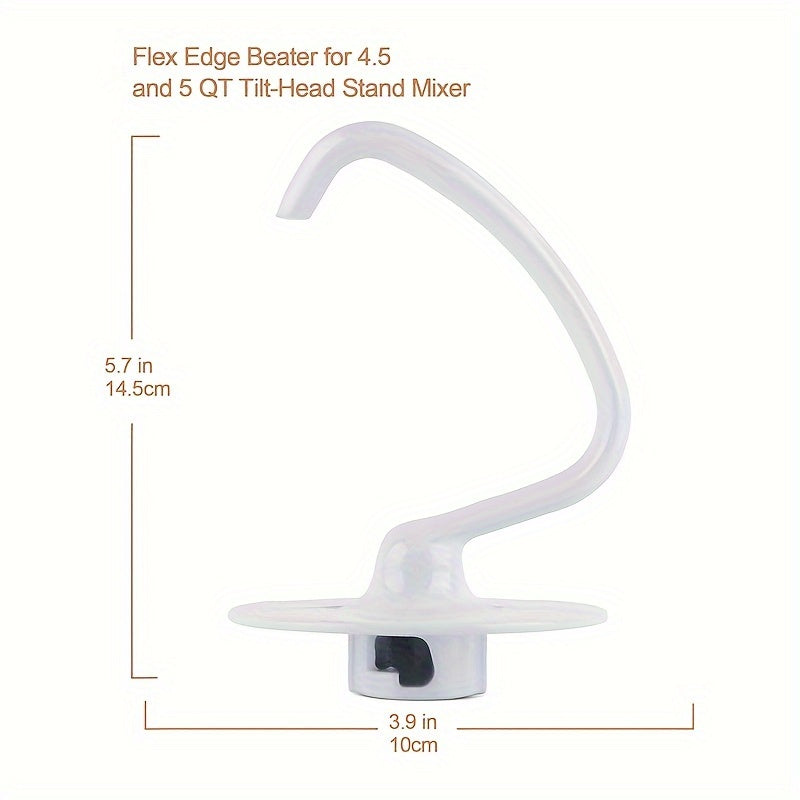 White Aluminum Flex Edge Beater for 4.5 and 5 Qt Tilt-Head Stand Mixers Compatible with KSM150 KSM90 K45 KSM5 KSM500