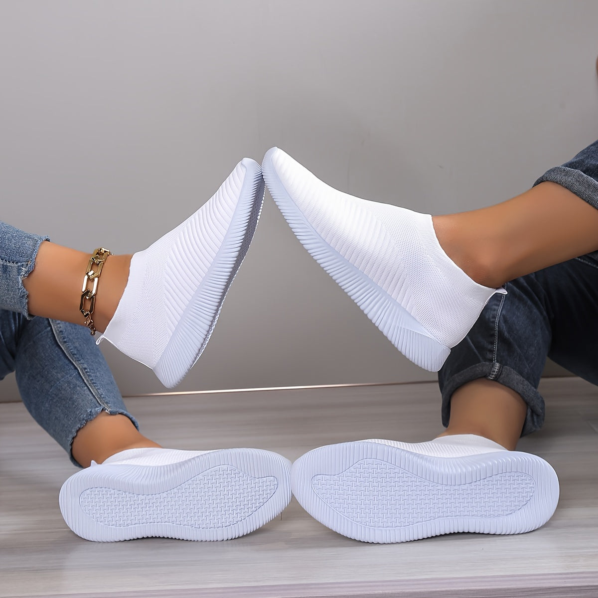 Unisex Oversized Knit Casual Sneakers for Women and Men