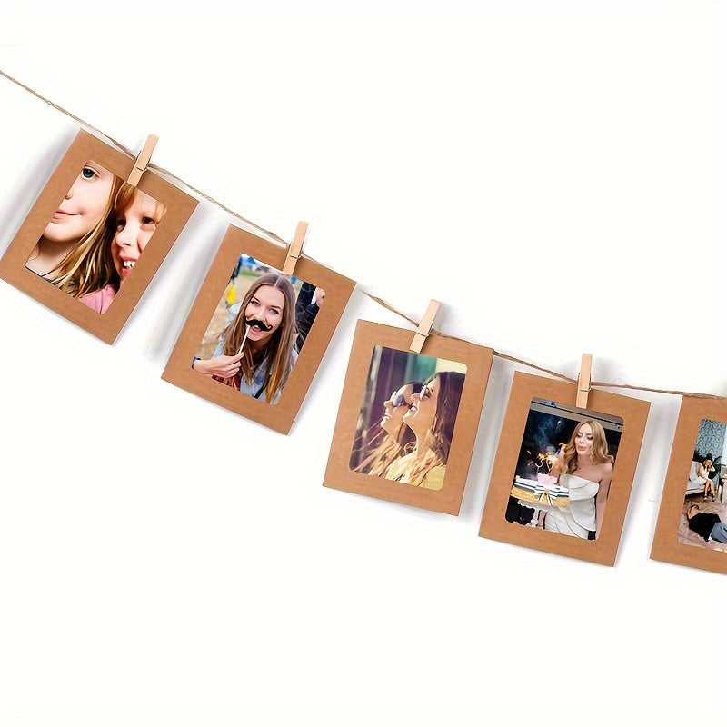 Party Banner Decor Set with Clips and Photo Frame for Weddings and Birthdays