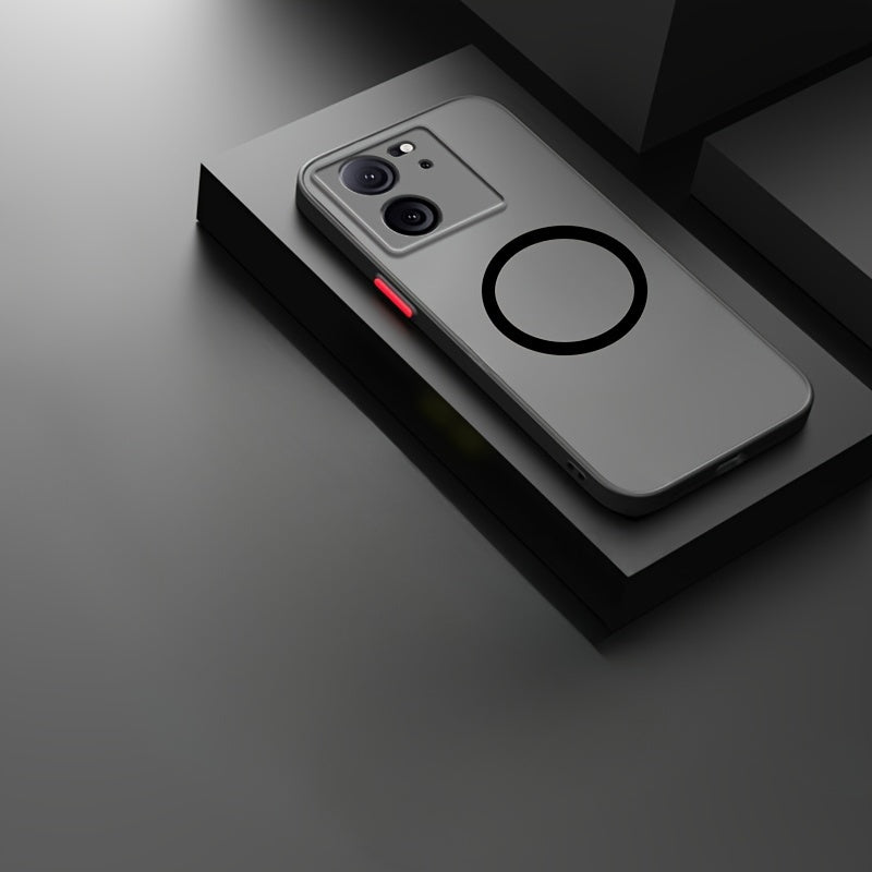 Frosted Full Cover Phone Case Compatible with Xiaomi Models Shockproof Magnetic Car Holder Support Wireless Charging