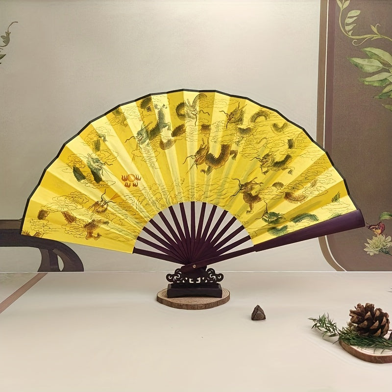 Large Wooden Handheld Fan with Elegant Asian Design for Home Decor and Cooling