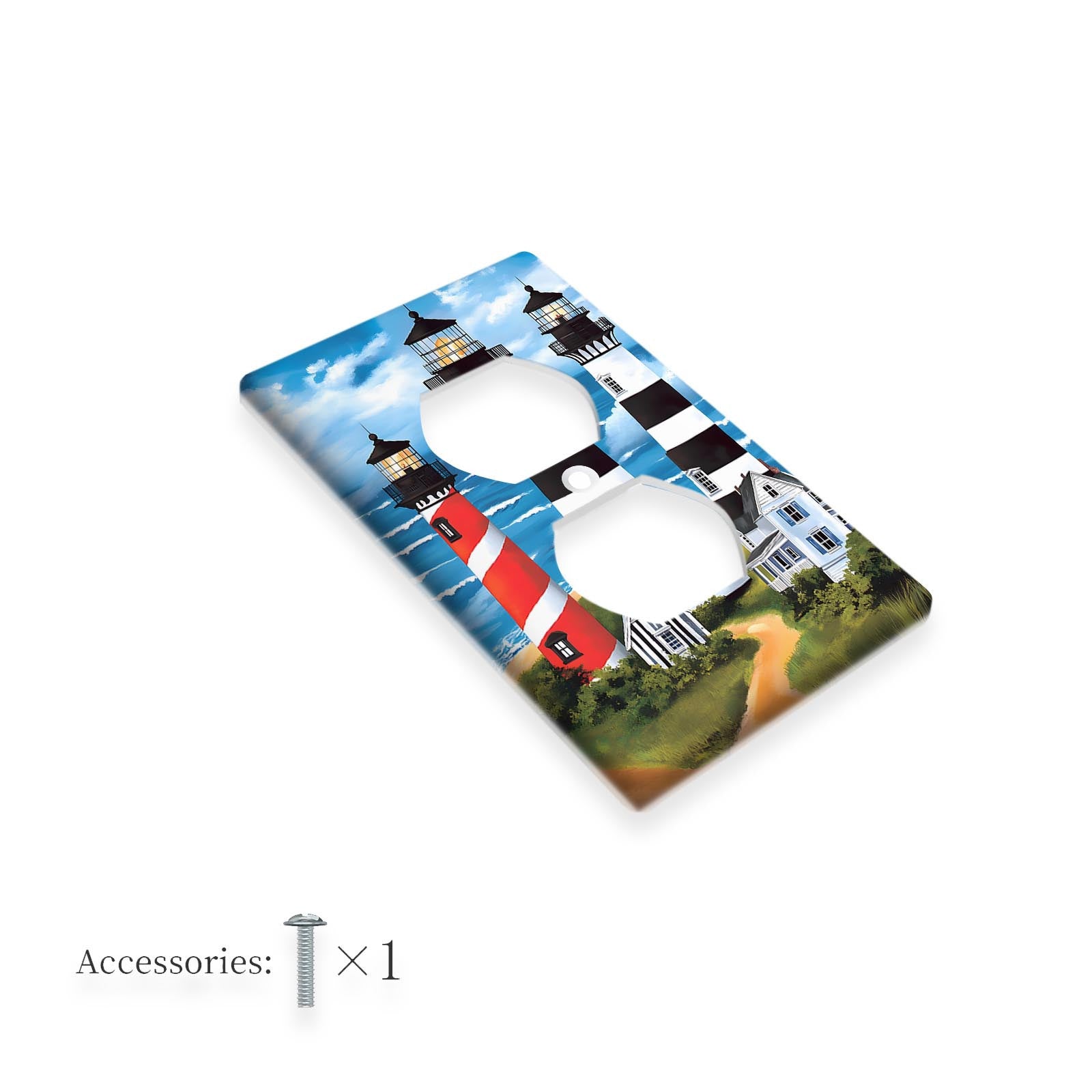 Nautical Lighthouse Light Switch Cover Indoor Outdoor Decor No Electricity Needed