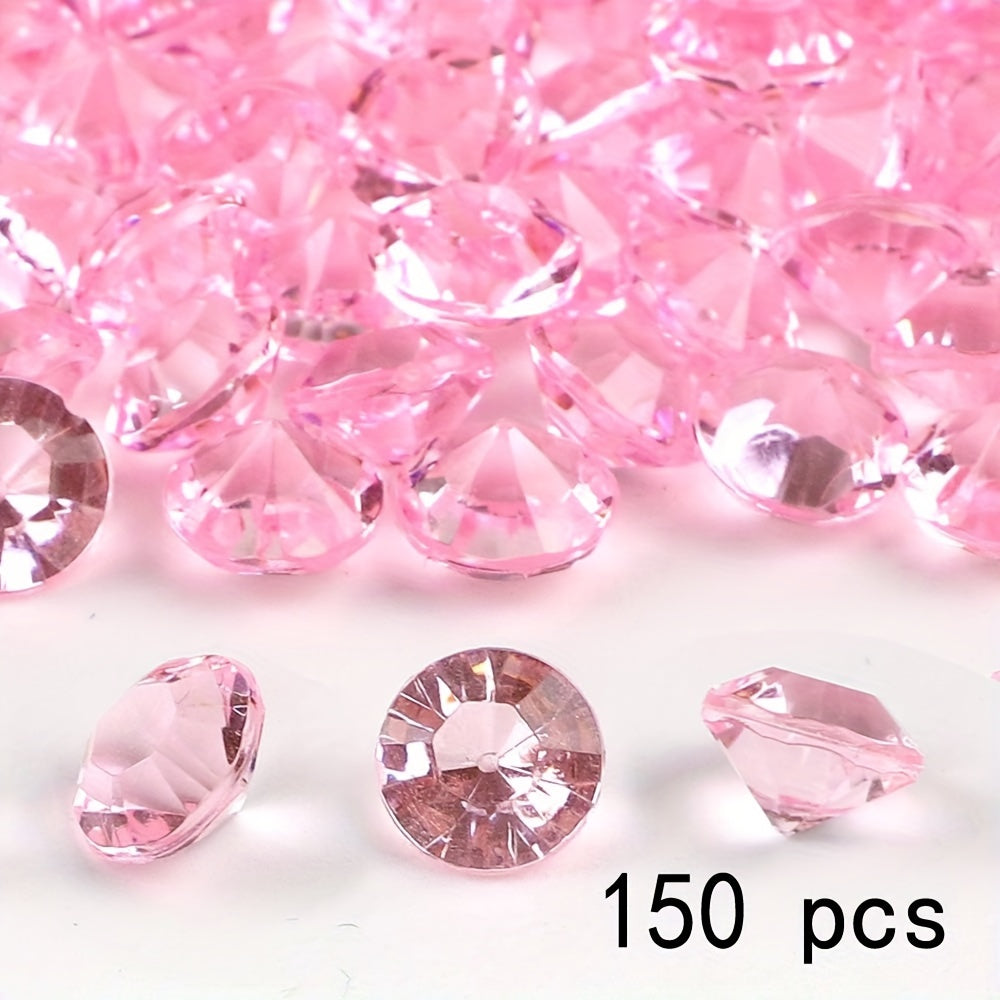 150 Pieces Clear Acrylic Diamond Crystals 0.8 Inch for Wedding Decorations