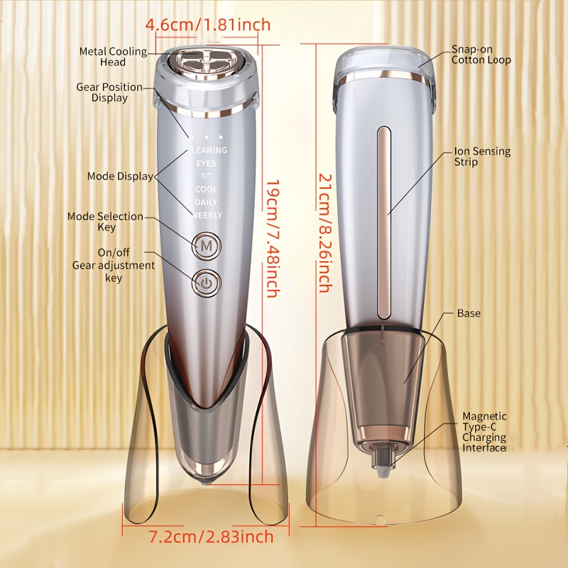 6-in-1 Hot Cold Facial Device and Massager Rechargeable Home Beauty Instrument